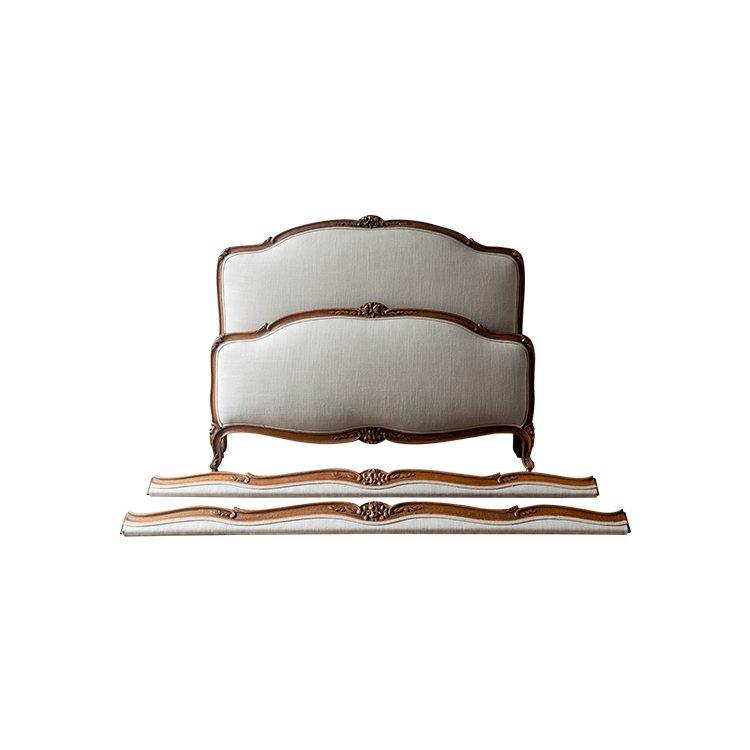French+Antique+Louis+XV+Style+Walnut+Upholstered+Queen+Bed+fo