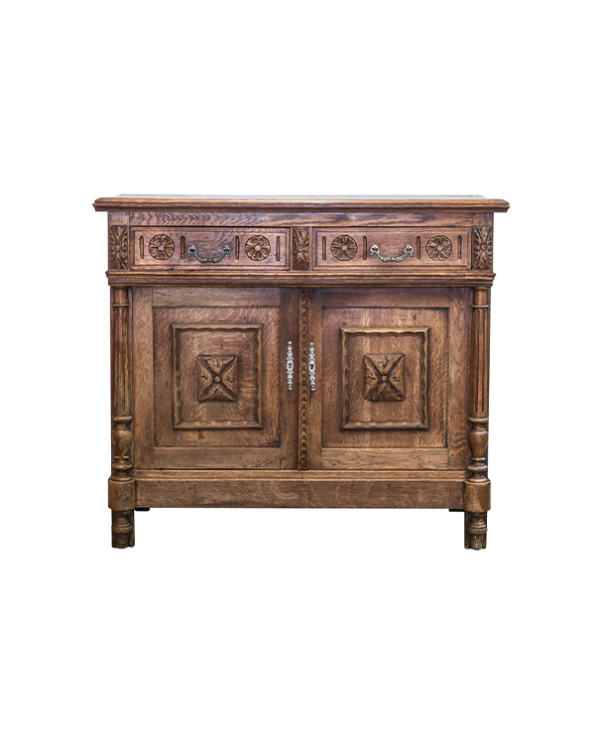 Antique+French+Provincial+Solid+Oak+Buffet