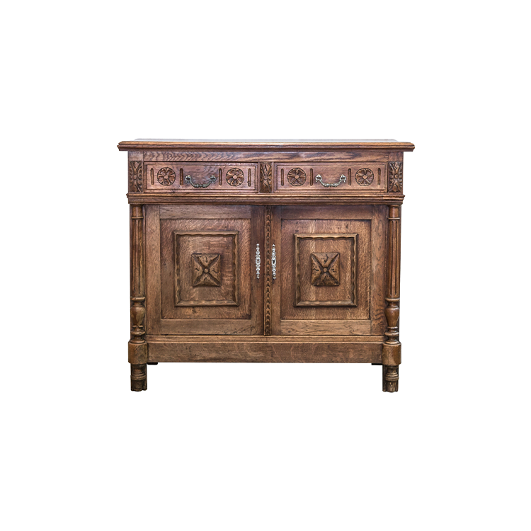 Antique+French+Provincial+Solid+Oak+Buffet