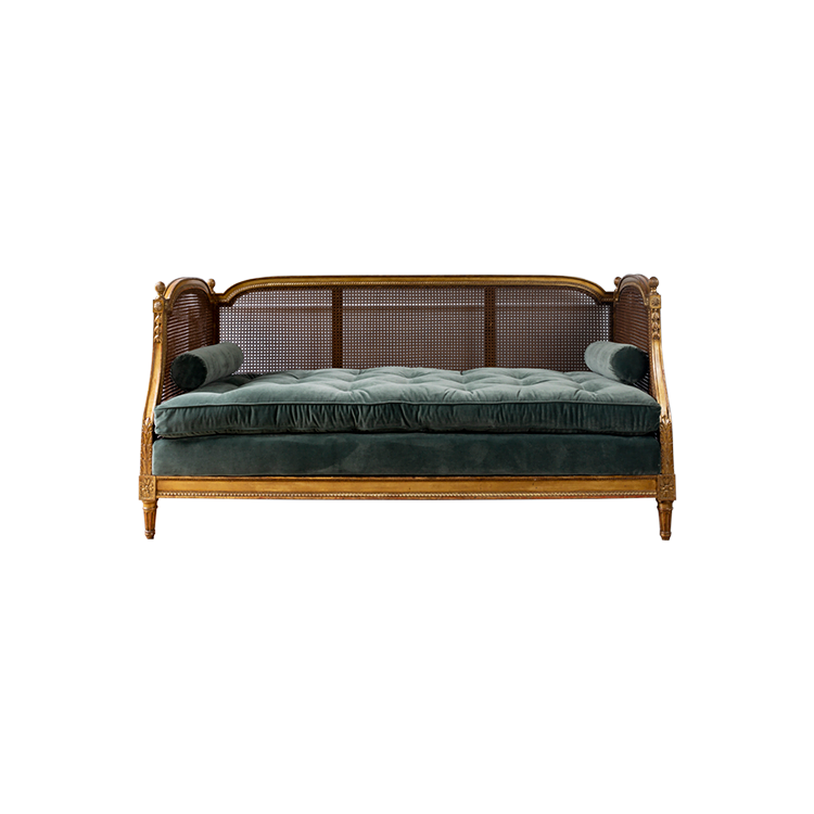 Louis+XVI+Period+Cane+Gilt+Daybed+for+sa