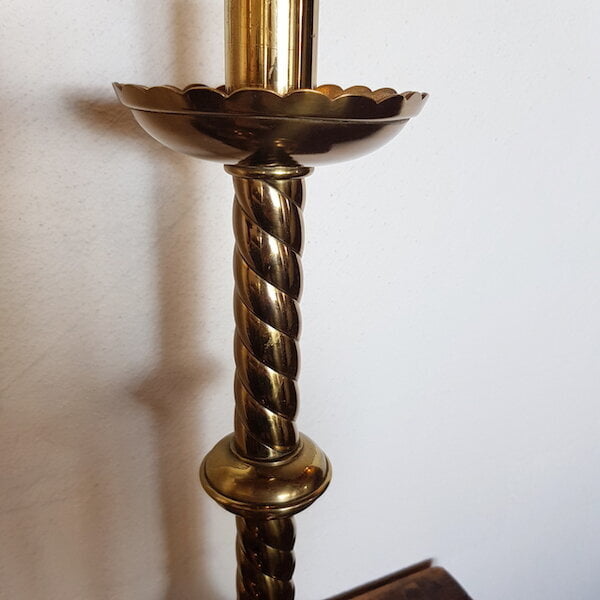 19th Century Gothic Style Brass Candlesticks