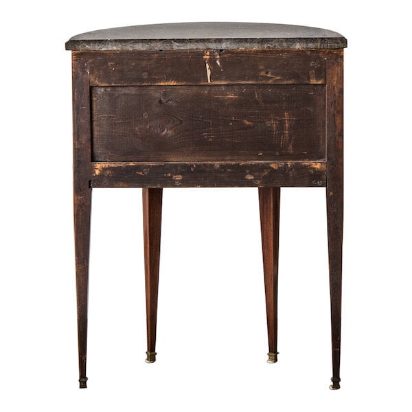 A Small Demi Lune Tulipwood Directoire Style Commode