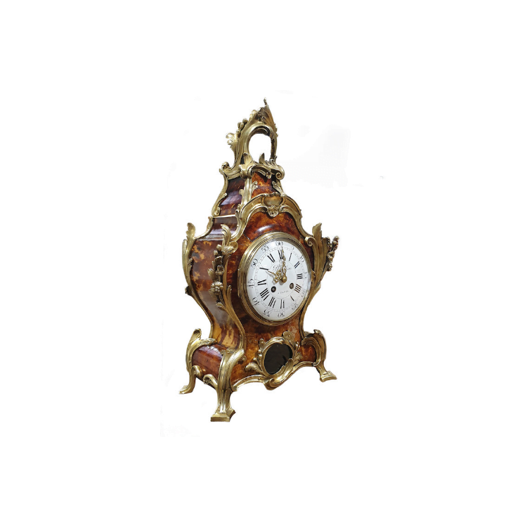 Louis XV Style Tortoiseshell Mantle Clock