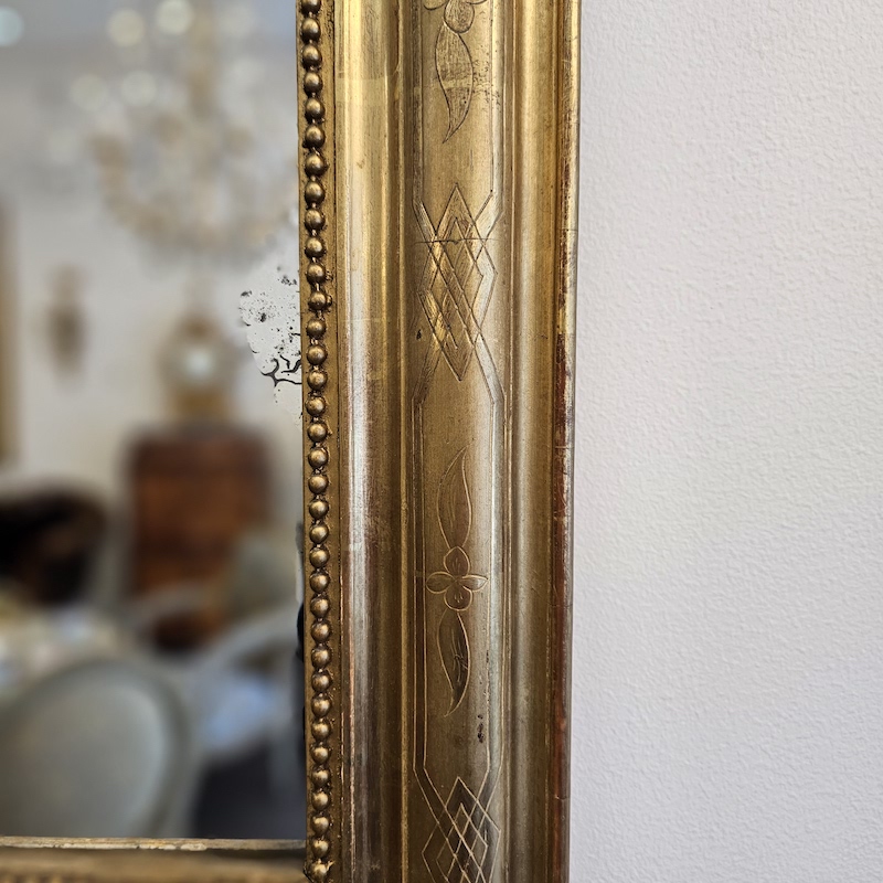 French Antique Louis Philippe Mirror Small detail 5