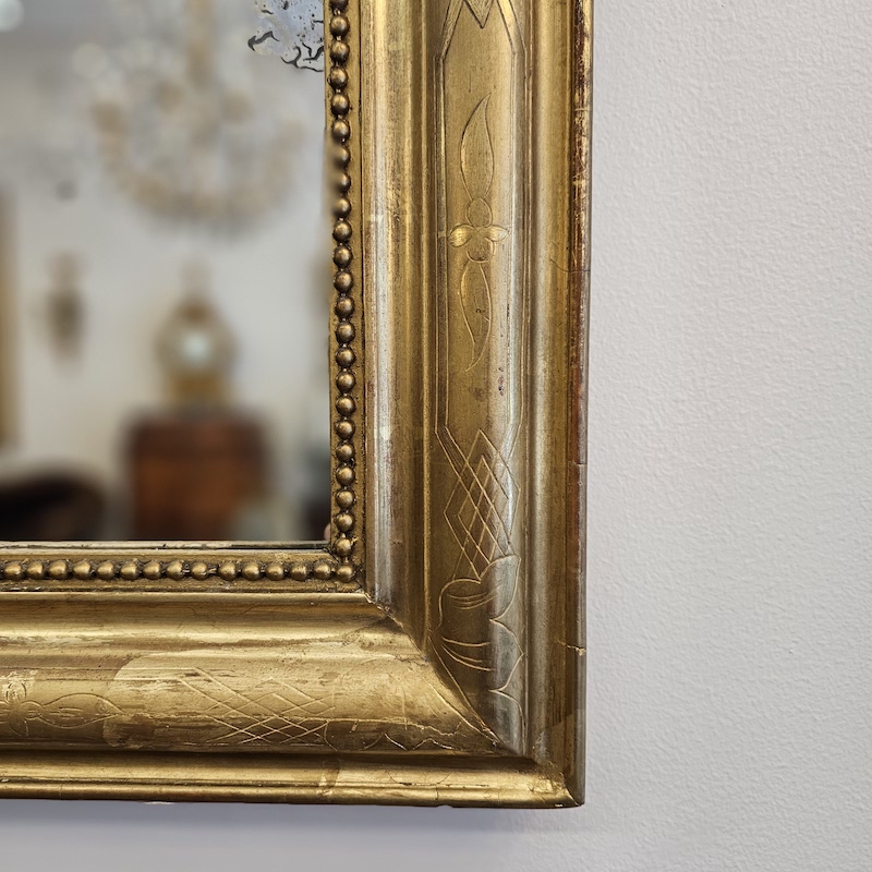 French Antique Louis Philippe Mirror Small detail 2