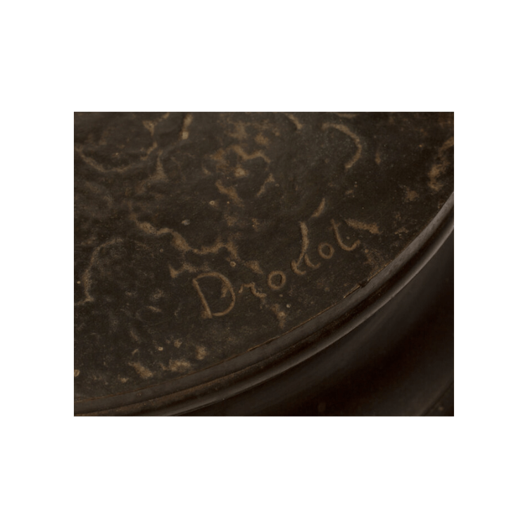 Bronze by Edouard Drouot 14th Century Duelist signature