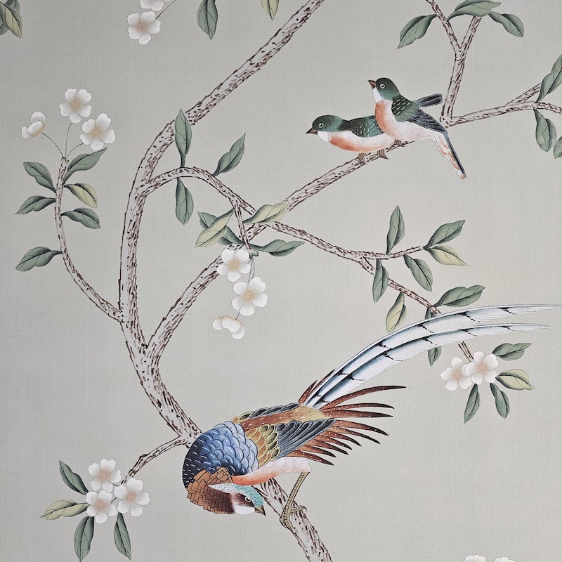 Chinoiserie Wallpaper Framed Panels Maysong Green 5