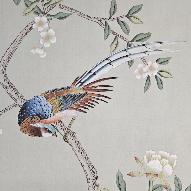 Chinoiserie Wallpaper Framed Panels Maysong Green 4