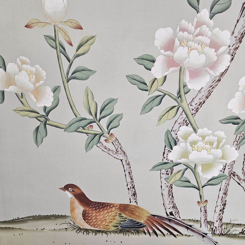 Chinoiserie Wallpaper Framed Panels Maysong Green 1