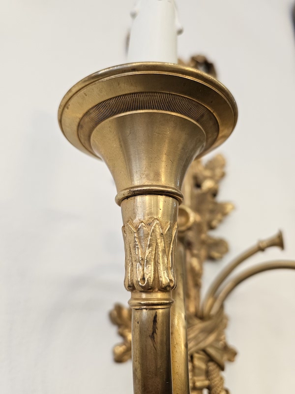 Louis XVI Sytle French Antique Trumpet Horn Wall Sconce