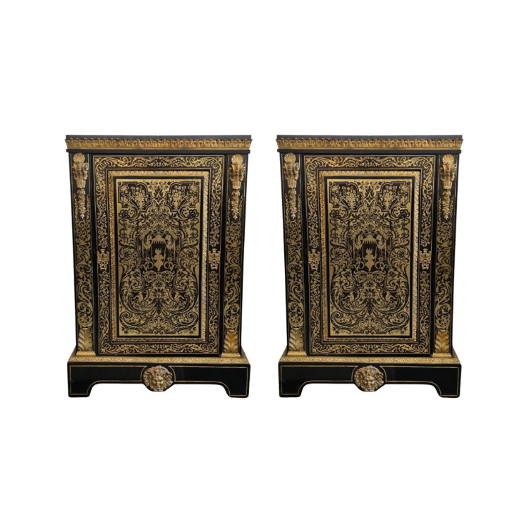 Pair of Napeoleon III Boulle Pier Cabinets